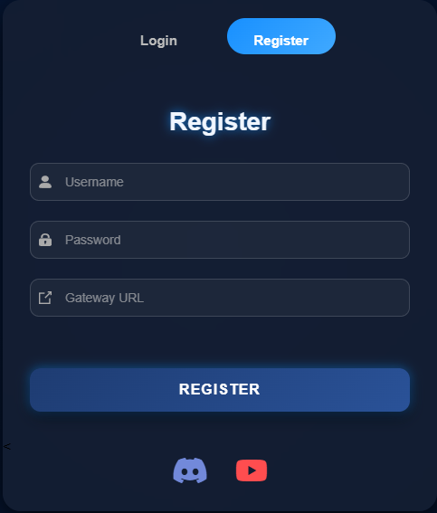 Registration page